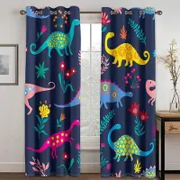 Household supplies MH 2 st Svart Fjäril Tecknad Dazzle Svampmönster Gardin Passar Barnrum Vardagsrum Sovrum Balkong Fönsterdekoration 50W130H(CM)X2PCS&Hook
