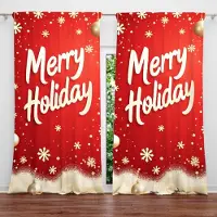 Household supplies MH 2 st Har Festlig Atmosfär av God Jul Tryckt Gardin för Jul Heminredning-Stångficka Fönsterbehandling för Sovrum 52.5cmX116cm X 2pcs red
