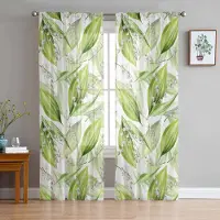 Household supplies MH Liljekonvalj Akvarellblomma Skira Gardiner för Vardagsrumsdekoration Fönstergardiner Kök Tyll Voile Gardiner W135 x H115cm x1