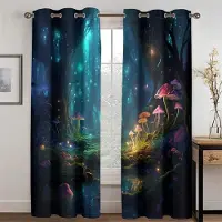 Household supplies MH 3D Glittrande Fuji Berg Gardiner Romantisk Glädje Passform Sovrum Vardagsrum Kök Dekor Nyanlända Tidsbegränsat Erbjudande 2 st 50W130H(CM)X2PCS&Hook