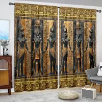 Household supplies MH 2 st De gamla egyptierna Tryckt Gardin för Heminredning - Stångficka Fönsterbehandling för Sovrum, Kontor, Kök 52.5cmX116cm X 2pcs