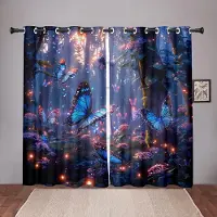Household supplies MH 2 st Magiska Fjärilsgardiner 3D Nattlysande Skogstryck Sovrum Vardagsrumsinredning Färgglad Insekt Fantasilandskap 50W130H(CM)X2PCS&Hook