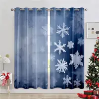 Household supplies MH Jul Snögubbe Bilgardiner Europeisk Amerikansk Stil Röd Vardagsrum Sovrum Balkong Fönsterdekoration Gardiner 2 Paneler 50W130H(CM)X2PCS&Hook