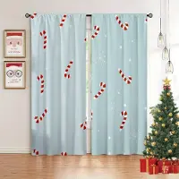 Household supplies MH Gyllene Underbara Julgransgardiner Snögubbe Älg Julelement Sovrum Vardagsrum Fönsterdekor Gardiner 2 st 50W130H(CM)X2PCS&Rod Pocket