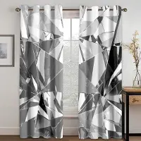 Household supplies MH Trasiga spegelkristallgardiner hur mönster lämpligt för kontor vardagsrum sovrum kök balkong 2 st 50W130H(CM)X2PCS&Hook