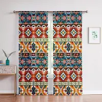Household supplies MH 3D Böhmisk Stil Mandala Mönster Polyester Gardiner 2 Paneler Vardagsrum Sovrum Balkong Kontor Kök Arbetsrum Fönsterdekoration W60xH100(CM)x2pcs&Rod Pocket