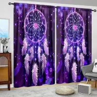 Household supplies MH 2 st Dream Catcher Tryckt Gardin för Heminredning - Stångficka Fönsterbehandling för Sovrum, Kontor, Kök och Vardagsrum 52.5cmX116cm X 2pcs purple