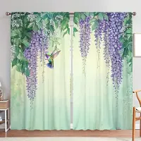 Household supplies MH 2 st Tryckta Gardiner av Wisteria Sinensis för Heminredning - Stångficka Fönsterbehandling för Sovrum, Kontor, Kök 75cmX165cm X 2pcs