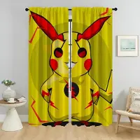 Household supplies MH Gardiner för heminredning 2 delar P-pokemones Fönstergardin för rum 2 paneler Halloween-dekoration Skärmar Avdelare Vardagsrum Kök W50xH70cmx2pcs-CL