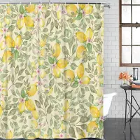 Household supplies MH Citron Frukt Vattentät Badrumsdekoration Duschdraperi med Krok Tryckta Badkarsdraperier Badrumstillbehör 120Wx180H CM