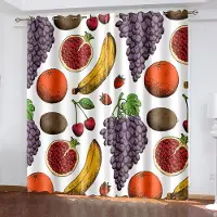 Household supplies MH Färgglatt fruktmönster Banan ananas digitaltrycksmönster Barnrum Vardagsrum 90g polyesterfiber två paneler W50xH130(CM)x2pcs&Grommet Top
