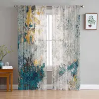 Household supplies MH Abstrakta Vintage Textur Genomskinliga Gardiner för Vardagsrumsinredning Fönstergardiner för Kök Tüll Voile Organza Gardiner W135 x H115cm x1 gray