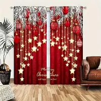 Household supplies MH 2 st röda jul-tema tryck vardagsrum sovrum arbetsrum hög mörkläggningsgardinset med stångtyp och öljetter 214x160cm&Grommet Top
