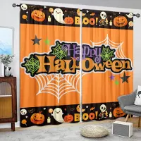 Household supplies MH 2 st Happy Halloween Tryckt Gardin för Heminredning - Stångficka Fönsterbehandling för Sovrum, Kontor, Kök, Vardagsrum 52.5cmX116cm X 2pcs