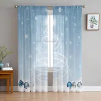 Household supplies MH Jul Vinterbal Skira Gardiner för Vardagsrumsdekoration Fönstergardiner Kök Tyll Voile Gardiner W135 x H115cm x1 gray