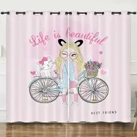 Household supplies MH Oljemålning Eiffeltornet Paris Dekor Gardiner för Flickrum Chic Gardin Franskt Paris Tema Vägg Fönster Draperier Flicka Kvinna W50xH130(CM)x2pcs&Grommet Top