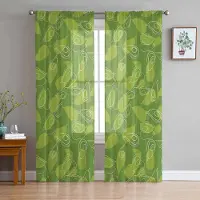 Household supplies MH Sommar Abstrakt Avokado Skira Gardiner för Vardagsrumsdekoration Fönstergardiner för Kök Tyll Voile Organza Gardiner W135 x H115cm x1