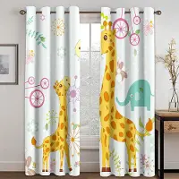 Household supplies MH Söta tecknade julmönstergardiner Jultomte Bil Hus 2 paneler Vardagsrum Sovrum Kök Balkong Fönster Dekorativa gardiner 50W130H(CM)X2PCS&Hook