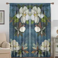 Household supplies MH 2 st Gardiner med blommönster Dekorativa fönsterdraperier Fönsterbehandlingar För Sovrum Vardagsrum Hemdekoration Rumsdekoration 100W130H(CM)40x51in&Grommet Top
