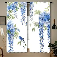 Household supplies MH 2 st Halvtransparenta Gula Gardiner med Solrosmönster Design med Kanal för Stång för Sovrum Kontor Kök & Vardagsrum Fönsterdekor 100W130H(CM)40x51in&Grommet Top