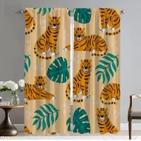 Household supplies MH Halloween Dekoration Tiger Mörkläggningsgardiner för Kamera Fönstergardin för Rum 2 Paneler Rullgardiner Avdelare Vardagsrum Kök Elegant W50xH70cmx2pcs-CL