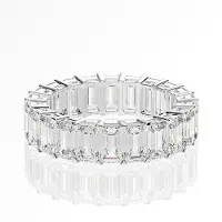 YIRAN Jewelry Lyxig 925 Sterlingsilver Skapad Moissanit Ädelsten Vigselring Förlovning Vitguld Ring Fina Smycken 9 vit