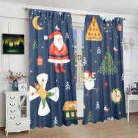Household supplies MH 2 stycken - Julmönstrade gardiner - Polyestermaterial - Sovrum, vardagsrum, arbetsrum privata gardiner - anpassningsbara mönster 30inchx65inchx2Pcs