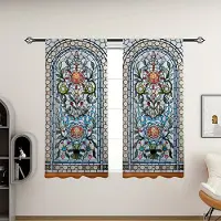 Household supplies MH 2 Paneler Europeisk Stil Gotiska Blomstermönstrade Gardiner Vackert Tryckta Estetisk Förbättring för Vardagsrum Sovrum Heminredning W60H60(CM)x2pcs&Rod Pocket