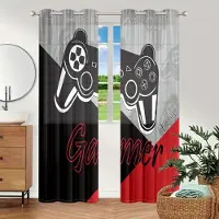 Household supplies MH 2 stycken, spelkontrollgardiner - öljetter - vardagsrum, sovrum, heminredning - svart, röd och grå W150CM H166CM&Grommet Top