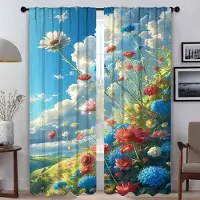 Household supplies MH Sommar Blackout-gardin för Rum 2 Paneler Tyll för Sovrum Kök Gardiner Heminredning Gardiner Avdelningsskärmar Vardagsrum Barn W50xH70cmx2pcs-CL