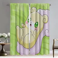 Household supplies MH Himitsu No Cocotama Moderna Vardagsrumsgardiner 2 Stycken Avdelningsgardiner för Sovrumsfönstergardin Halloween Dekoration Hem W50xH70cmx2pcs-CL