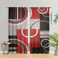 Household supplies MH 2 delar, elegant och modernt geometriskt linjedekorationsdesign, används för heminredning i sovrum och vardagsrum W150CM H166CM&Rod pocket