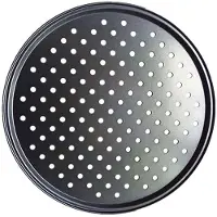Household supplies MH Bakredskap Bakverktyg Kolstål Non-stick Pizza Bakform Nätbricka Plåt Rund Djup Pizzaform Bricka Form gray