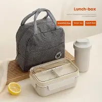 Household supplies MH Elever Vetehalm Matlåda Bärbar Mikrovågsugn Bento Låda Soppskål Termosväska Skola Kontor Matförvaringsbehållare