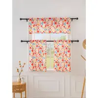 Household supplies MH 140 * 46CM (1 ST) 68 * 60CM 60 * 91CM (2 st) kökscafégardiner med små blommor, lämpliga för kök 68X60CM&Fixed Pleat