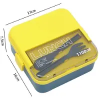 Household supplies MH 1100ML/1800ML 2-lagers matlåda med fack för barn med gaffel och sked Mikrovågsugnsbara Bento-lådor Bärbar matförvaringsbehållare