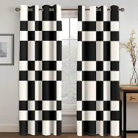 Household supplies MH Silver Geometri Fyrkant Svartvitt Gardiner 2 Paneler Röd Blå Vardagsrum Sovrum Kök Balkong Fönster Dekorativa Gardiner 50W130H(CM)X2PCS&Hook