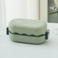 Household supplies MH 850ML Matlåda Dubbelskiktad Plastfack Matlåda med Sked Spänne Läckagesäker Matförvaringsbehållare Förseglad Picknicklåda