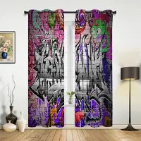 Household supplies MH Graffitivägggardiner för Sovrum Vardagsrum Draperier Kök Barnrum Fönstergardin Modern Heminredning 135W x 92H(cm) x1