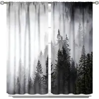 Yiran Furniture Land Skog Gardin Vilda Djur Björn Hjort Räv Varg Land Tryckt Gardin Halvmörkläggande Gardin Sovrum Vardagsrum 2 Paneler 100W130H(CM)40x51in&rod pocket