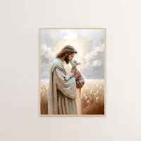 DIMENGQI Jesus Kristus Canvas Postres Kristus Jesus Porträtt Väggkonst Tryck Affisch Jag Ska Gå Med Kristus Bibelvers Present Affisch 40x60cm