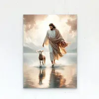 DIMENGQI Jesus Kristus Canvas Postres Kristus Jesus Porträtt Väggkonst Tryck Affisch Jag Ska Gå Med Kristus Bibelvers Present Affisch 50x70cm