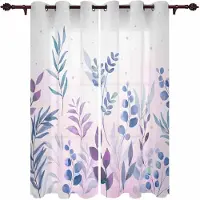 Yiran Furniture Växt Akvarell Natur Modern Hallgardiner för Vardagsrum Sovrum Fönstergardiner Paneler Draperier W50 X H130(CM)X2&Grommet Top