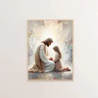 DIMENGQI Jesus Kristus Canvas Postres Kristus Jesus Porträtt Väggkonst Tryck Affisch Jag Ska Gå Med Kristus Bibelvers Present Affisch 40x50cm