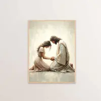 DIMENGQI Jesus Kristus Canvas Postres Kristus Jesus Porträtt Väggkonst Tryck Affisch Jag Ska Gå Med Kristus Bibelvers Present Affisch 30x45cm