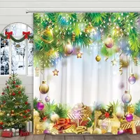 Household supplies MH Julklapp Duschdraperi Rosa Snögubbe Julgran Tomte Ren Röd Fågel Polyester Duschdraperier Badrumsdekor med Krokar 90x180cm beige