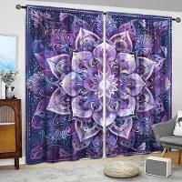 Household supplies MH 2 st Blå Mandala Tryckt Gardin för Heminredning - Stångficka Fönsterbehandling för Sovrum, Kontor, Kök och Vardagsrum 52.5cmX116cm X 2pcs gray