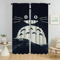 Household supplies MH TOTOROS Köksgardiner för Kamera Heminredningsgardiner 2 Stycken Tyll för Sovrum Halloweendekoration Rullgardiner Fönstergardin W50xH70cmx2pcs-CL