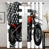 Household supplies MH Cool Motorcykel Skelett motorcykelmönster 3D digitaltryck gardin Vardagsrum Balkong Sovrum Hem personlighetsdekoration låg W50xH130(CM)x2pcs&Grommet Top