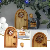 Household supplies MH Heminredning Trädörr Narnia Dörr Tre-dimensionell Monteringssats Hantverk Dockhus Dörrdekor Trädgård Trä Miniälvdörr One Size